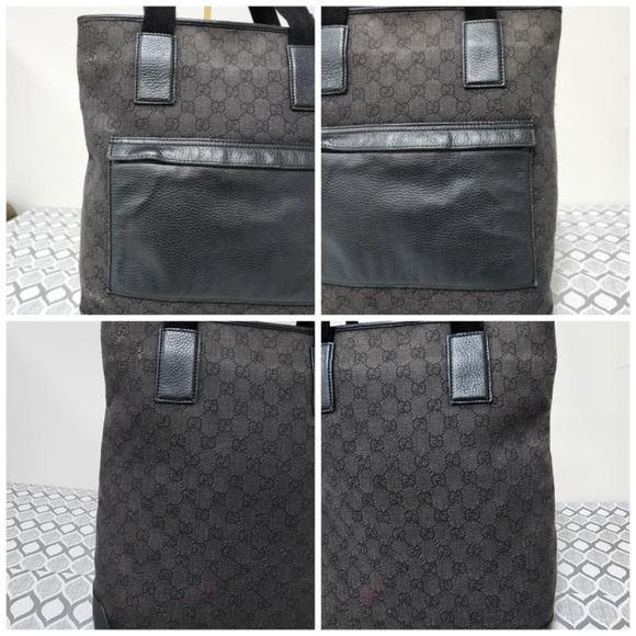 Authentic Gucci GG Canvas Tote Bag Black & Grey - Picture 10 of 15